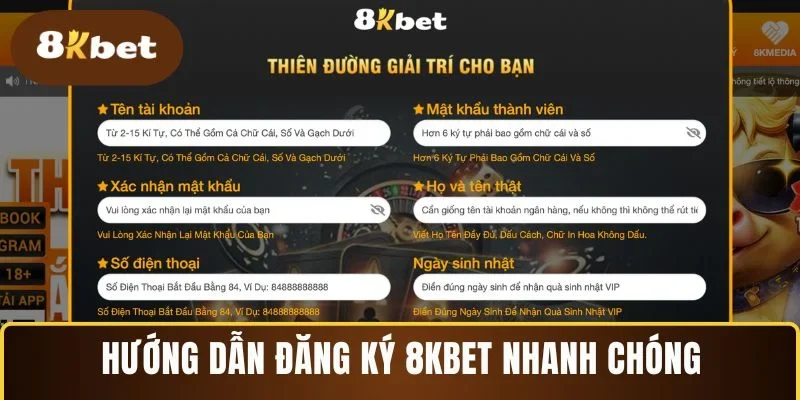 Hướng dẫn đăng ký 8KBET nhanh chóng